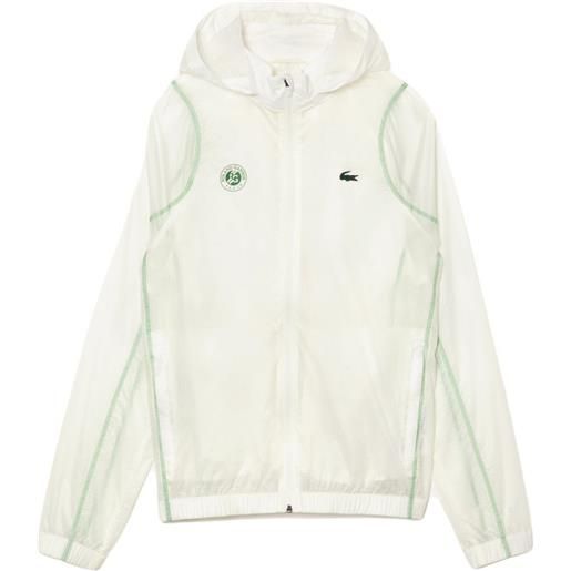 Lacoste felpa da tennis da uomo Lacoste sport roland garros edition after-match jacket - white/green