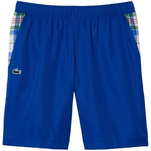 Lacoste pantaloncini da tennis da uomo Lacoste tennis checked colourblock shorts - blue/white