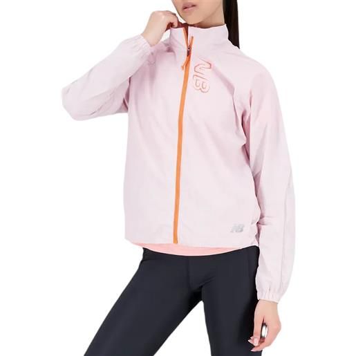 New Balance giacca da tennis da donna New Balance printed impact run light pack jacket - stone pink