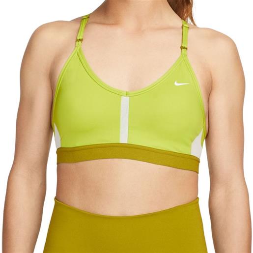 Nike reggiseno Nike indy bra v-neck - bright cactus/coconut milk/moss/white