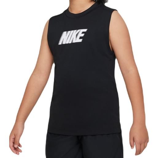 Nike maglietta per ragazzi Nike dri-fit multi+ sleeveless training top - black/white