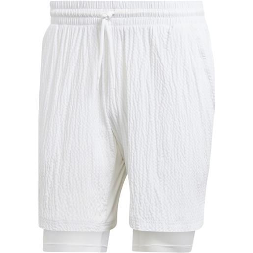 Adidas pantaloncini da tennis da uomo Adidas 2in1 short pro - white