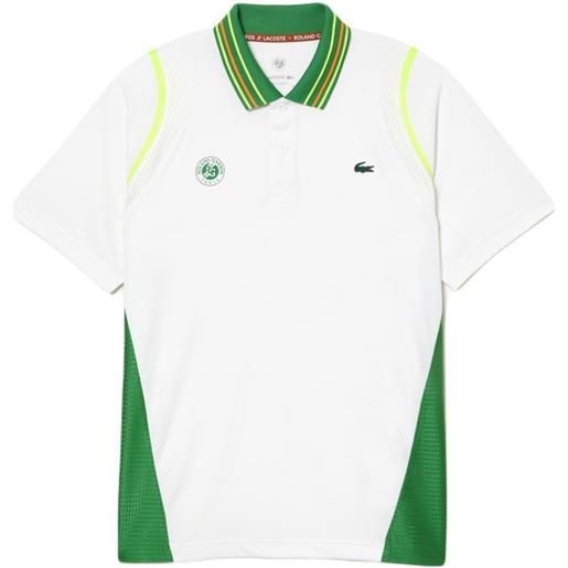 Lacoste polo da tennis da uomo Lacoste sport roland garros edition ultra-dry two tone polo shirt - white/green