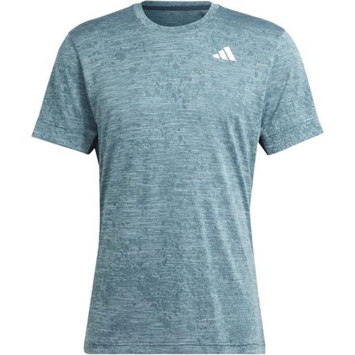 Adidas t-shirt da uomo Adidas tennis freelift t-shirt - arctic night/light aqua