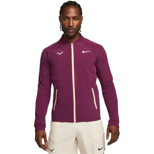 Nike felpa da tennis da uomo Nike court dri-fit rafa jacket - bordeaux/ice peach/white