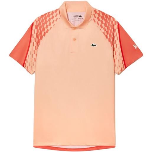 Lacoste polo da tennis da uomo Lacoste tennis x novak djokovic tricolour polo shirt - light orange/red/orange