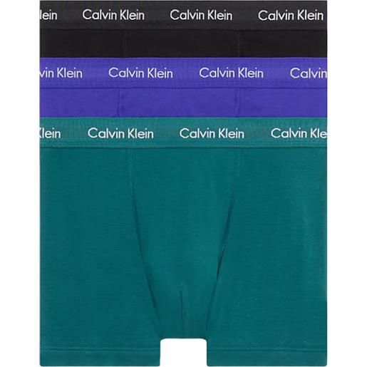 Calvin Klein boxer sportivi da uomo Calvin Klein cotton stretch trunk 3p - spectrum blue/black/atlantic deep