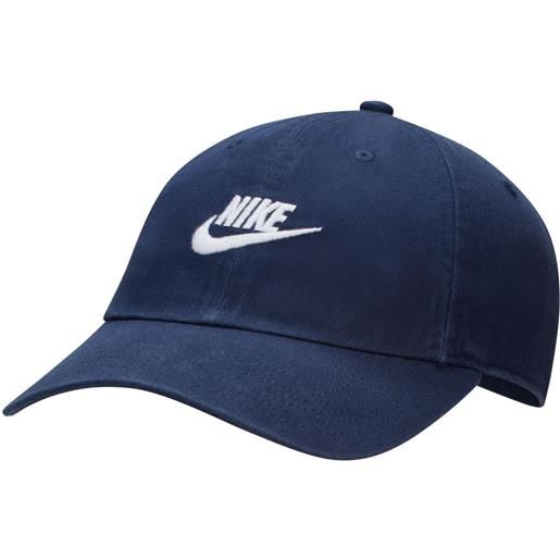 Nike berretto da tennis Nike club unstructured futura wash cap - midnight navy/white