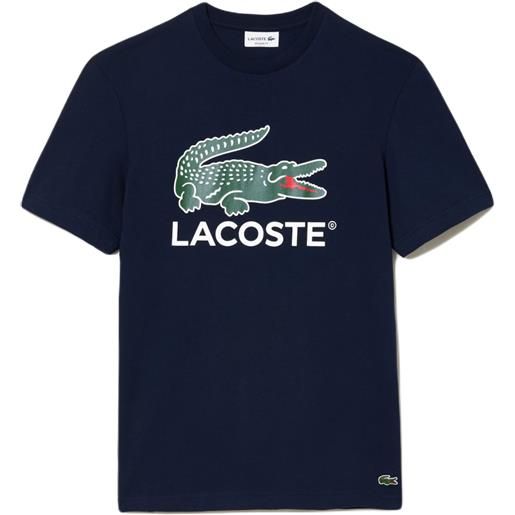 Lacoste t-shirt da uomo Lacoste cotton jersey signature print t-shirt - navy blue