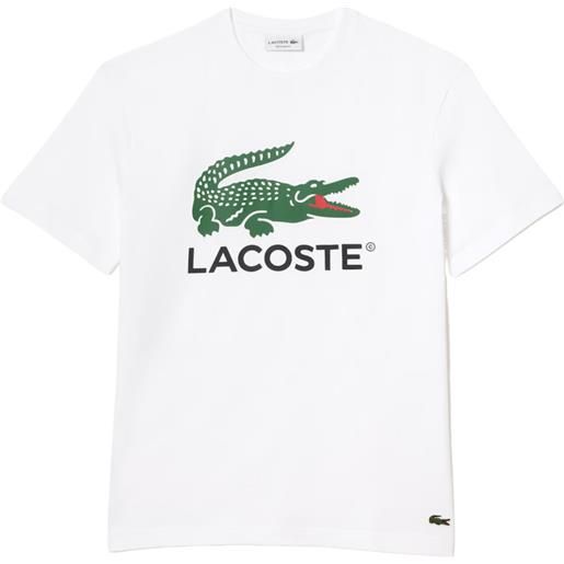 Lacoste t-shirt da uomo Lacoste cotton jersey signature print t-shirt - white