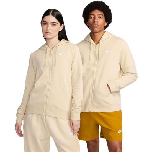 Nike felpa da tennis da donna Nike sportswear club fleece full zip hoodie - sanddrift/white