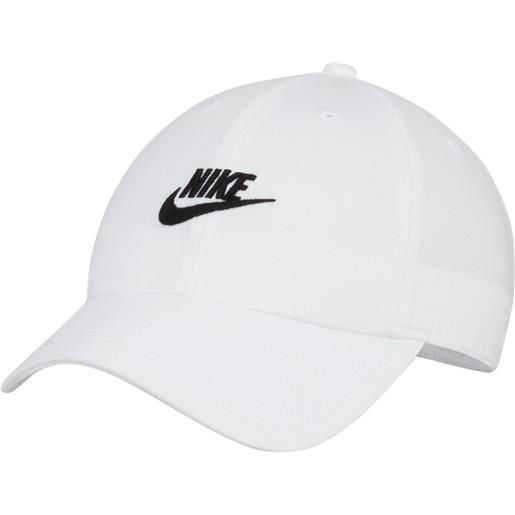 Nike berretto da tennis Nike club unstructured futura wash cap - white/black