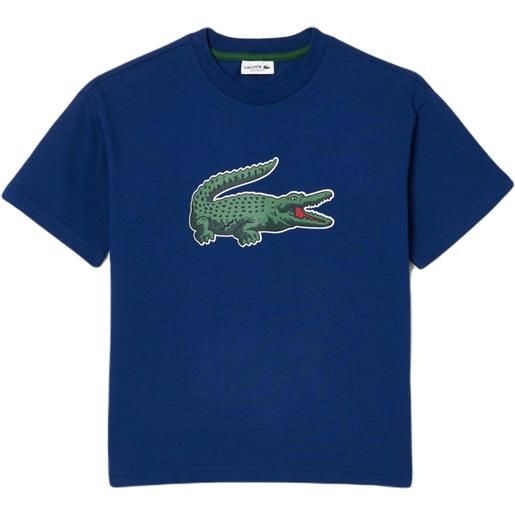 Lacoste maglietta per ragazzi Lacoste graphic print cotton t-shirt - navy blue