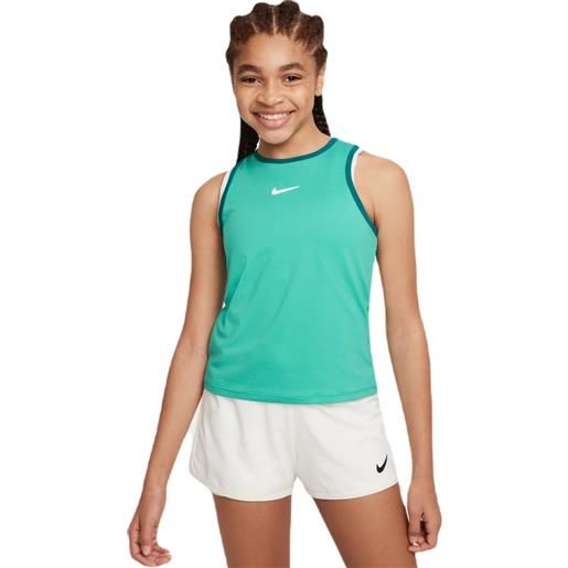 Nike maglietta per ragazze Nike court dri-fit victory tank - clear jade/geode teal/white