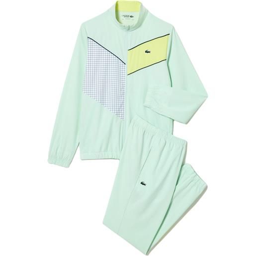 Lacoste tuta da tennis da uomo Lacoste stretch fabric tennis sweatsuit - light green/yellow/white