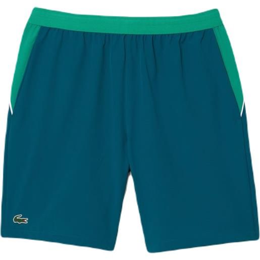 Lacoste pantaloncini da tennis da uomo Lacoste sport x novak djokovic colorblock shorts - green/white