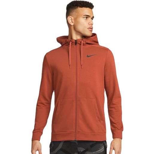Nike felpa da tennis da uomo Nike dri-fit hoodie full zip - rugged orange/black