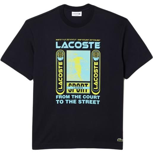 Lacoste t-shirt da uomo Lacoste relaxed fit rené Lacoste print t-shirt - navy blue