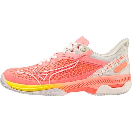 Mizuno scarpe da tennis da donna Mizuno wave exceed tour 5 cc - candy coral/snow white/neon flame