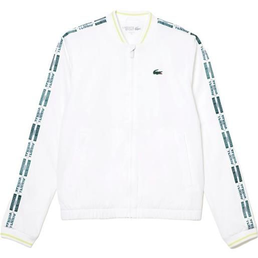 Lacoste felpa da tennis da donna Lacoste recycled fiber stretch tennis jacket - white