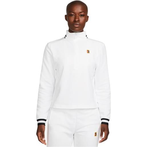 Nike felpa da tennis da donna Nike court dri-fit heritage fleece - white/black