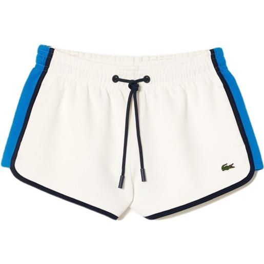 Lacoste pantaloncini da tennis da donna Lacoste contrast seam piqué shorts - white