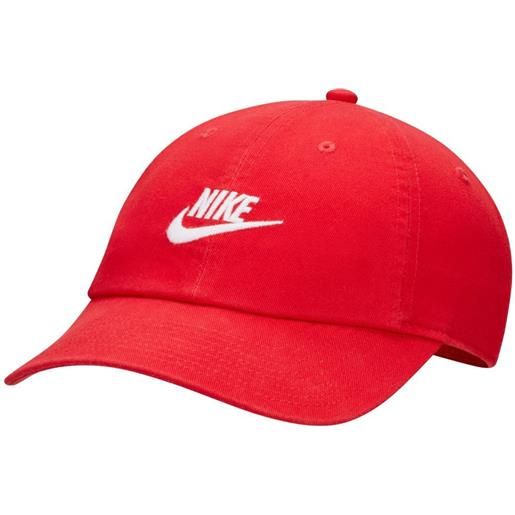 Nike berretto da tennis Nike club unstructured futura wash cap - university red/black