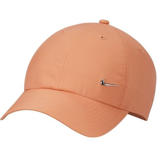 Nike berretto da tennis Nike dri-fit club unstructured metal swoosh cap - amber brown/metalic silver