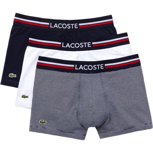 Lacoste boxer sportivi da uomo Lacoste iconic boxer briefs with multicolor waistband 3p - navy blue/white