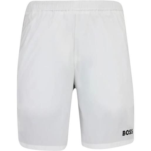 BOSS pantaloncini da tennis da uomo BOSS x matteo berrettini stretch-poplin shorts with contrast logo - white
