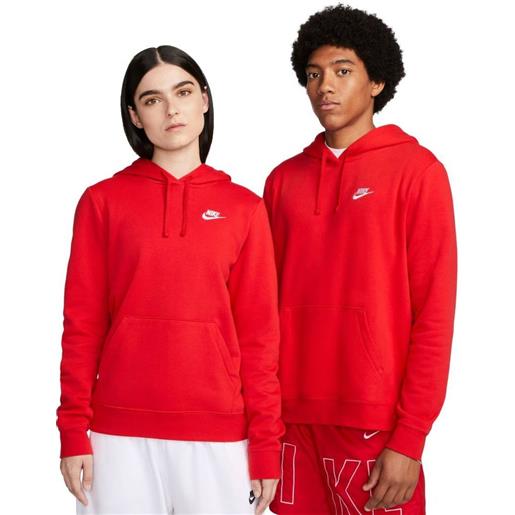 Nike felpa da tennis da donna Nike sportswear club fleece pullover hoodie - university red/university red/white