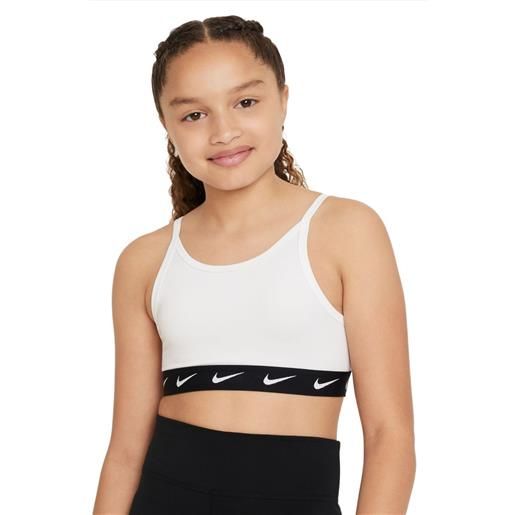 Nike reggiseno per ragazze Nike dri-fit one sports bra - white/black