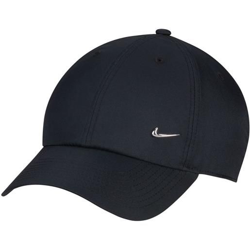 Nike berretto da tennis Nike dri-fit club unstructured metal swoosh cap - black/metalic silver