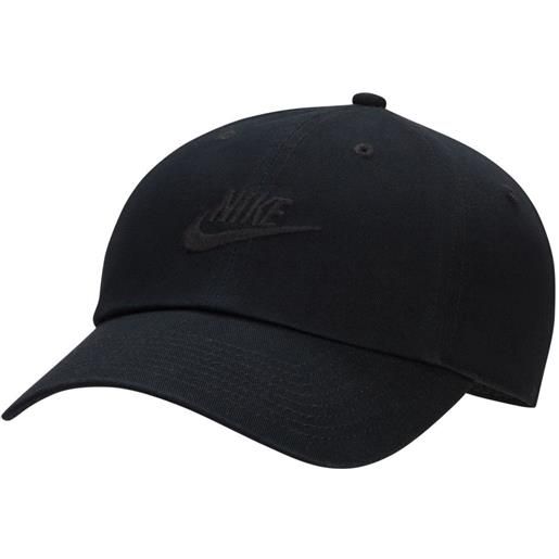Nike berretto da tennis Nike club unstructured futura wash cap - black/black