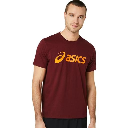 Asics t-shirt da uomo Asics big logo tee - antique red/bright orange