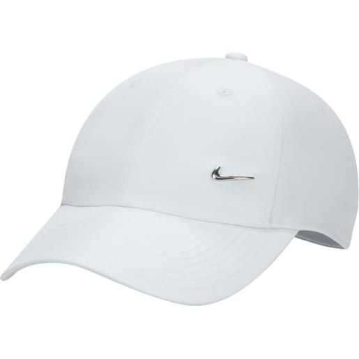 Nike berretto da tennis Nike dri-fit club unstructured metal swoosh cap - pure platinum/metalic silver