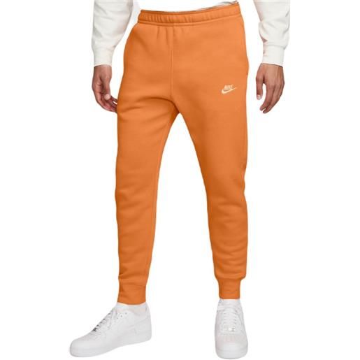 Nike pantaloni da tennis da uomo Nike sportswear club fleece - bright mandarin/bright mandarin/white