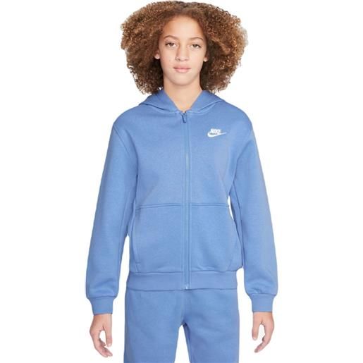 Nike felpa per ragazze Nike club fleece full-zip hoodie - polar/white
