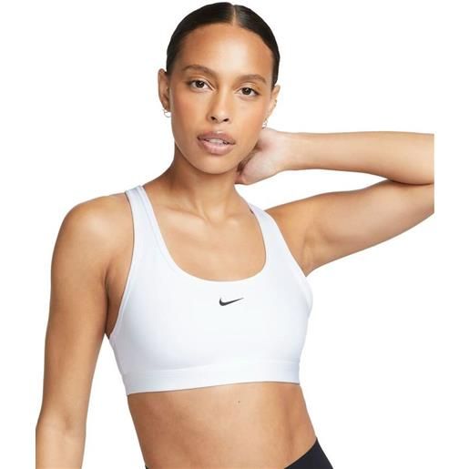 Nike reggiseno Nike swoosh light support non-padded sports bra - white/black