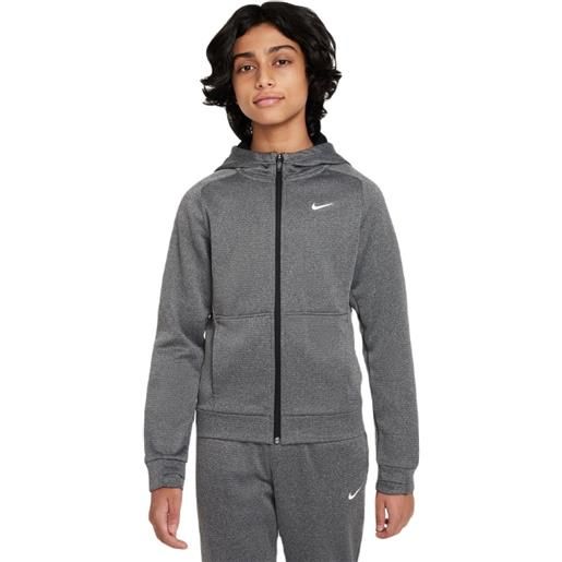 Nike felpa per ragazzi Nike therma-fit full-zip hoodie - black/white