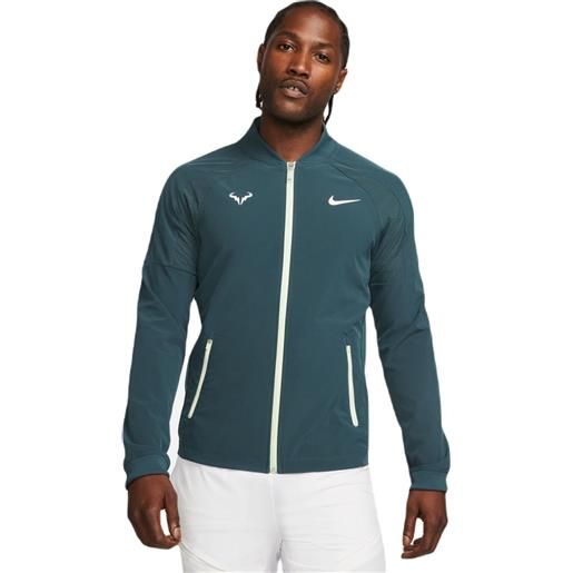 Nike felpa da tennis da uomo Nike court dri-fit rafa jacket - deep jungle/lime ice/white