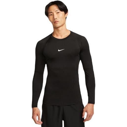 Nike abbigliamento compressivo Nike pro dri-fit tight long-sleeve fitness top - black/white