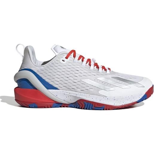 Adidas scarpe da tennis da uomo Adidas adizero cybersonic m - cloud white/silver metallic/bright red
