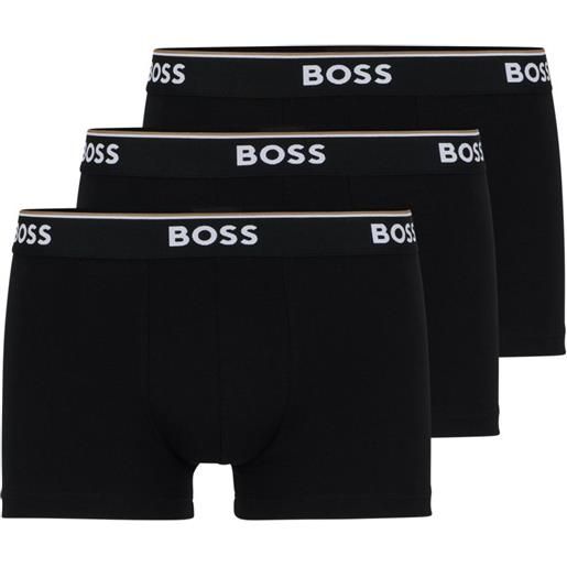 BOSS boxer sportivi da uomo BOSS x matteo berrettini stretch-cotton trunks with logo waistbands 3p - black