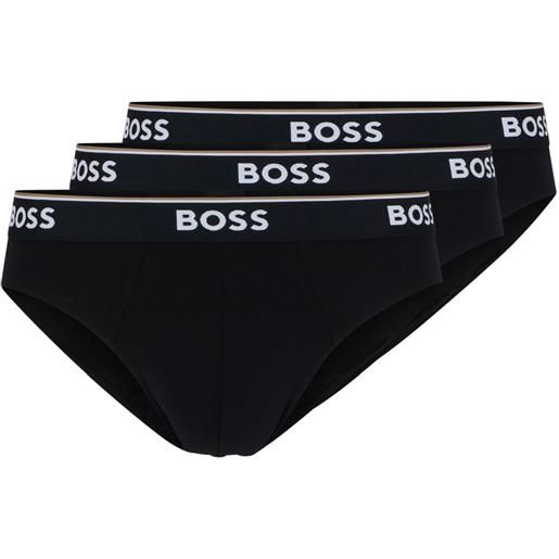 BOSS boxer sportivi da uomo BOSS x matteo berrettini stretch-cotton briefs with logo waistbands 3p - black