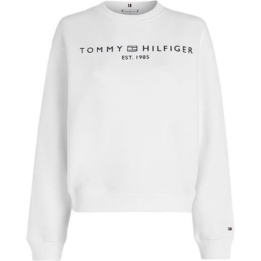 Tommy Hilfiger felpa da tennis da donna Tommy Hilfiger modern regular corp logo c-nk sweatshirt - the optic white