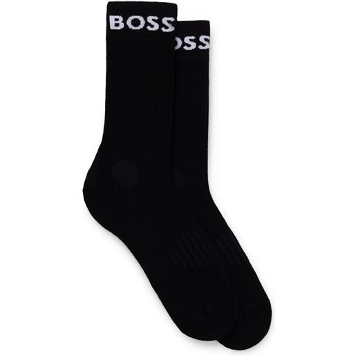 BOSS calzini da tennis BOSS x matteo berrettini quarter-length socks in stretch fabric - black