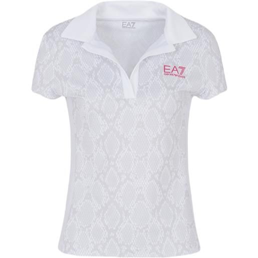 EA7 polo da donna EA7 woman jersey polo shirt - white python