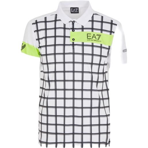 EA7 polo da tennis da uomo EA7 man jersey polo shirt - white