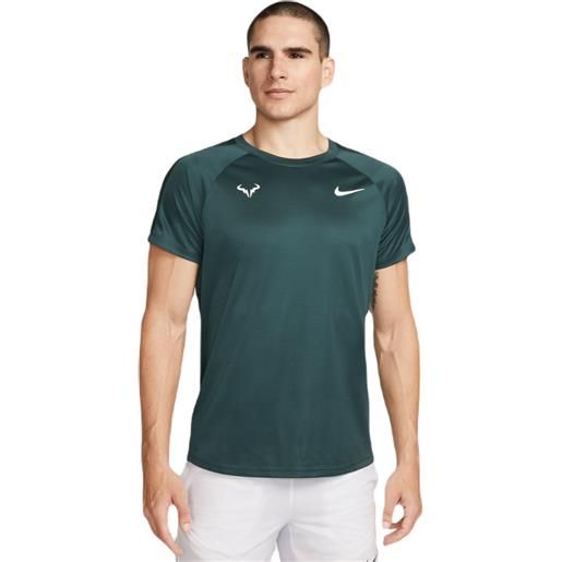 Nike t-shirt da uomo Nike rafa challenger dri-fit tennis top - deep jungle/fireberry/white